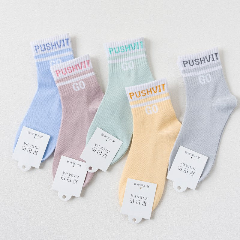 Cute Cartoon Mid-Calf Socks for Women, Japanese Style