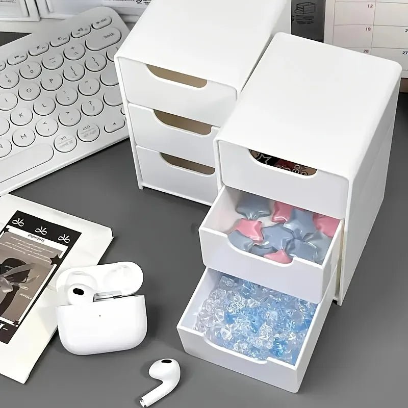 Chic 3-Stufiger Schreibtisch-Organizer Mit Schubladen - Ideal Für Bürobedarf Und Kosmetik Aufbewahrung - Tragbar - flohmarkt-deutschland.shop