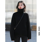 CHIC VEN Koreanische frauen Pullover Lose Rollkragen Pullover Warme Solide Pullover Strickwaren Grundlegende Weibliche Tops Herbst Winter 2022 - flohmarkt-deutschland.shop