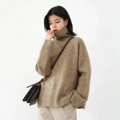 CHIC VEN Koreanische frauen Pullover Lose Rollkragen Pullover Warme Solide Pullover Strickwaren Grundlegende Weibliche Tops Herbst Winter 2022 - flohmarkt-deutschland.shop