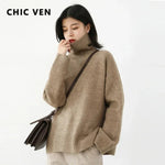 CHIC VEN Koreanische frauen Pullover Lose Rollkragen Pullover Warme Solide Pullover Strickwaren Grundlegende Weibliche Tops Herbst Winter 2022 - flohmarkt-deutschland.shop