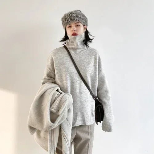 CHIC VEN Koreanische frauen Pullover Lose Rollkragen Pullover Warme Solide Pullover Strickwaren Grundlegende Weibliche Tops Herbst Winter 2022 - flohmarkt-deutschland.shop