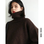 CHIC VEN Koreanische frauen Pullover Lose Rollkragen Pullover Warme Solide Pullover Strickwaren Grundlegende Weibliche Tops Herbst Winter 2022 - flohmarkt-deutschland.shop