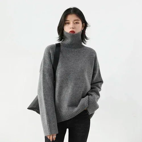 CHIC VEN Koreanische frauen Pullover Lose Rollkragen Pullover Warme Solide Pullover Strickwaren Grundlegende Weibliche Tops Herbst Winter 2022 - flohmarkt-deutschland.shop