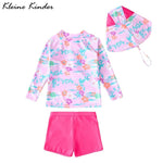 Children's Swimwear Girls Separate Swimming Suit Long Sleeve Sun Protection Quick Drying Children Floral Princess Spa Swimsuit - flohmarkt-deutschland.shop
