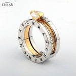 CHRAN Elegante Österreichische Kristall Gold Farbe Marke Schmuck Großhandel Klassische Pflastern Band Zirkon Verlobungsringe Für Frauen - flohmarkt-deutschland.shop
