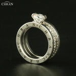 CHRAN Elegante Österreichische Kristall Gold Farbe Marke Schmuck Großhandel Klassische Pflastern Band Zirkon Verlobungsringe Für Frauen - flohmarkt-deutschland.shop
