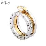 CHRAN Elegante Österreichische Kristall Gold Farbe Marke Schmuck Großhandel Klassische Pflastern Band Zirkon Verlobungsringe Für Frauen - flohmarkt-deutschland.shop