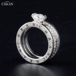 CHRAN Elegante Österreichische Kristall Gold Farbe Marke Schmuck Großhandel Klassische Pflastern Band Zirkon Verlobungsringe Für Frauen - flohmarkt-deutschland.shop