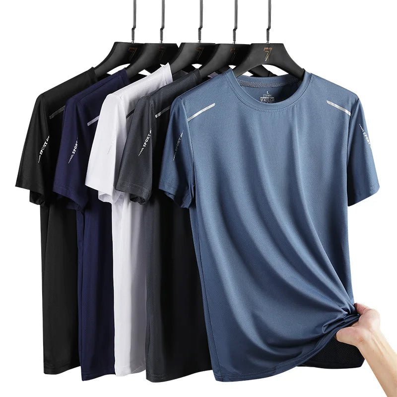 CHRLCK Men's Running Quick Drying T-shirts Breathable Hiking Fishing Tees Soft Elasticity Outdoor Sports Short Shirt Summer - flohmarkt-deutschland.shop