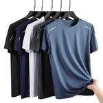 CHRLCK Men's Running Quick Drying T-shirts Breathable Hiking Fishing Tees Soft Elasticity Outdoor Sports Short Shirt Summer - flohmarkt-deutschland.shop