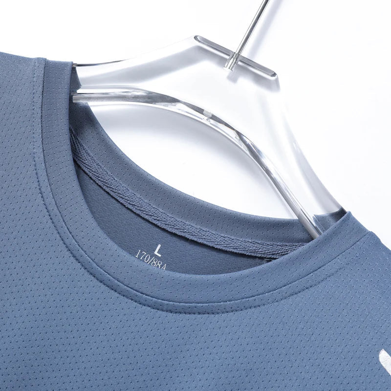 CHRLCK Men's Running Quick Drying T-shirts Breathable Hiking Fishing Tees Soft Elasticity Outdoor Sports Short Shirt Summer - flohmarkt-deutschland.shop