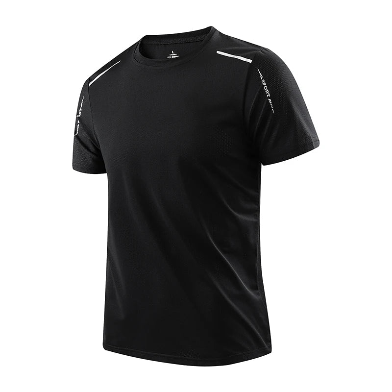 CHRLCK Men's Running Quick Drying T-shirts Breathable Hiking Fishing Tees Soft Elasticity Outdoor Sports Short Shirt Summer - flohmarkt-deutschland.shop