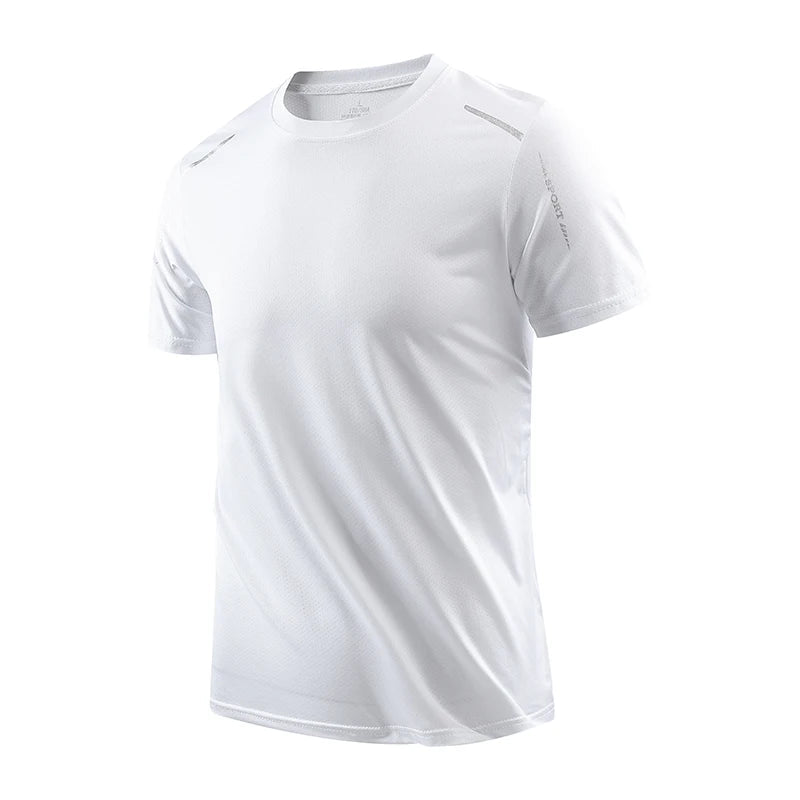 CHRLCK Men's Running Quick Drying T-shirts Breathable Hiking Fishing Tees Soft Elasticity Outdoor Sports Short Shirt Summer - flohmarkt-deutschland.shop