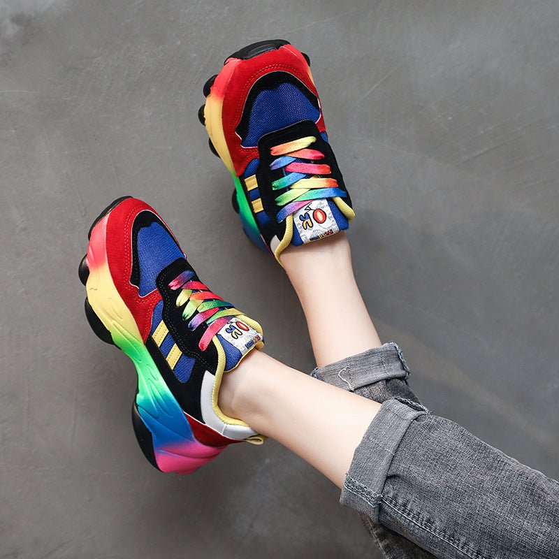 ChromaWear Bunte Dad Sneakers Für Damen - Bequeme Alltagspartner Mit Trendigem Design - flohmarkt-deutschland.shop