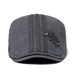 CNTANG Neue Männer Baskenmütze Mode Stickerei Flache Kappe Sommer Visier Für Männliche Mode Vintage Baumwolle Casual Berets Einstellbar - flohmarkt-deutschland.shop