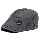 CNTANG Neue Männer Baskenmütze Mode Stickerei Flache Kappe Sommer Visier Für Männliche Mode Vintage Baumwolle Casual Berets Einstellbar - flohmarkt-deutschland.shop