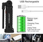 COB LED Arbeitsleuchte dimmbar USB Magnet Haken Powerbank 18650 - flohmarkt-deutschland.shop