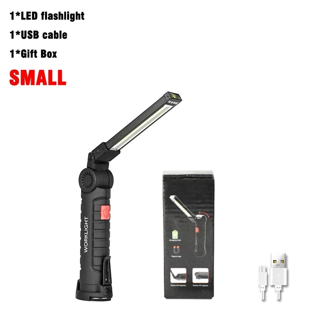 COB LED Arbeitsleuchte dimmbar USB Magnet Haken Powerbank 18650 - flohmarkt-deutschland.shop