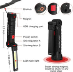 COB LED Arbeitsleuchte dimmbar USB Magnet Haken Powerbank 18650 - flohmarkt-deutschland.shop