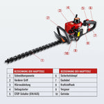 CONENTOOL Benzin Heckenschere 22,5cc 650W 2 Takt Mit 60cm SK5 Messer 8500 Umin - Für Hecken, Büsche Und Garten - flohmarkt-deutschland.shop