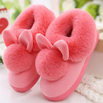 CosyRabbit Kaninchen Plüsch Hausschuhe Damen - Warme Weiche Füße Und Rutschfester Halt Für Kalte Abende - flohmarkt-deutschland.shop