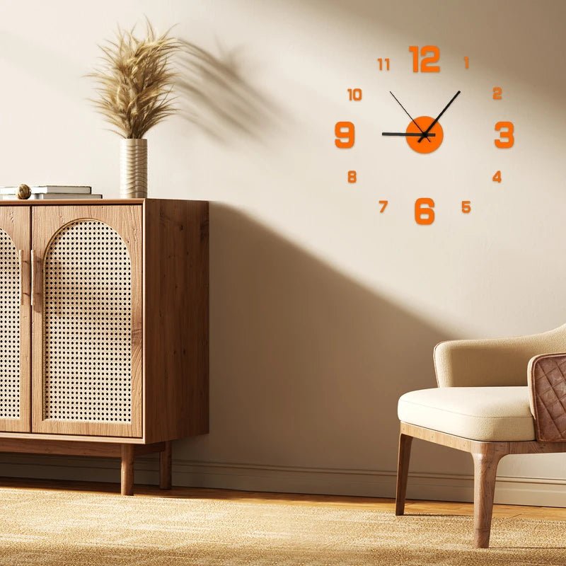 Creative Frameless DIY Wanduhr - Rahmenloses Design Für Wohnzimmer Und Büro Mit Flüsterleisem Uhrwerk - flohmarkt-deutschland.shop