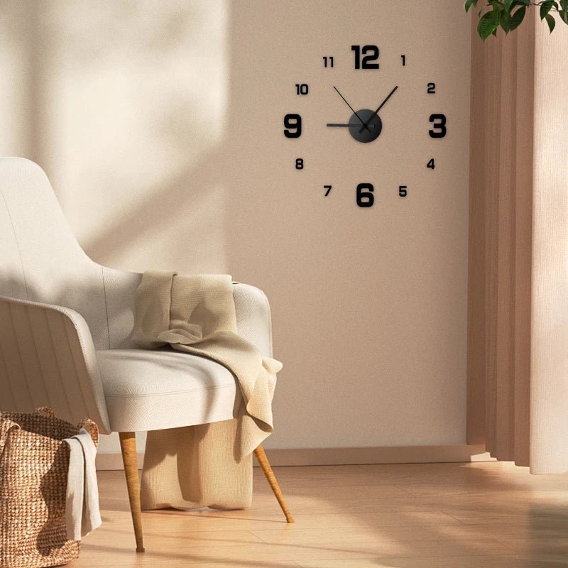 Creative Frameless DIY Wanduhr - Rahmenloses Design Für Wohnzimmer Und Büro Mit Flüsterleisem Uhrwerk - flohmarkt-deutschland.shop