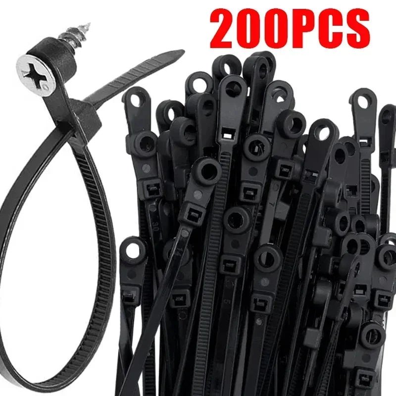 Creative Nylon Cable Ties with Screw Hole Mount Self Locking Loop Wrap Bundle Ties Strap DIY Office Cables Wire Fasten Organizer - flohmarkt-deutschland.shop