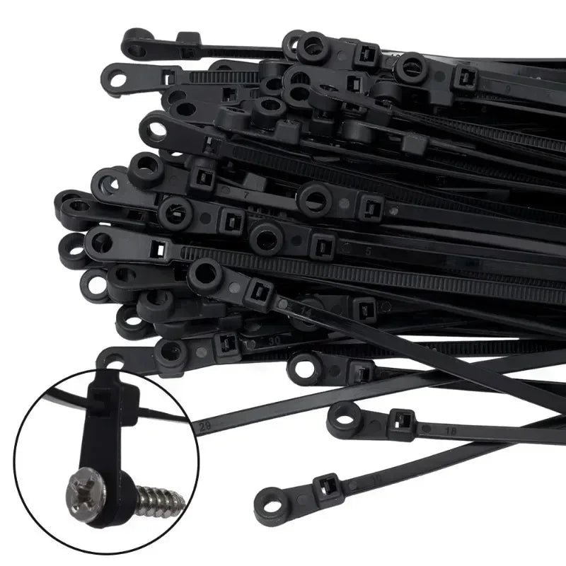 Creative Nylon Cable Ties with Screw Hole Mount Self Locking Loop Wrap Bundle Ties Strap DIY Office Cables Wire Fasten Organizer - flohmarkt-deutschland.shop