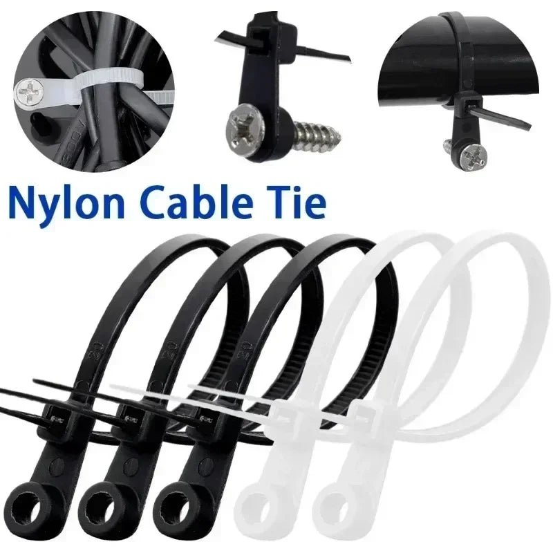 Creative Nylon Cable Ties with Screw Hole Mount Self Locking Loop Wrap Bundle Ties Strap DIY Office Cables Wire Fasten Organizer - flohmarkt-deutschland.shop