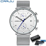 CRRJU Herrenuhr Luxus – Militär, Edelstahl, Datum, Wasserdicht, Quarz - flohmarkt-deutschland.shop