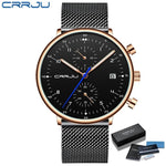CRRJU Herrenuhr Luxus – Militär, Edelstahl, Datum, Wasserdicht, Quarz - flohmarkt-deutschland.shop
