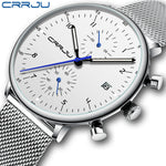 CRRJU Herrenuhr Luxus – Militär, Edelstahl, Datum, Wasserdicht, Quarz - flohmarkt-deutschland.shop