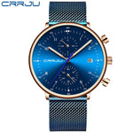 CRRJU Herrenuhr Luxus – Militär, Edelstahl, Datum, Wasserdicht, Quarz - flohmarkt-deutschland.shop