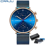 CRRJU Herrenuhr Luxus – Militär, Edelstahl, Datum, Wasserdicht, Quarz - flohmarkt-deutschland.shop