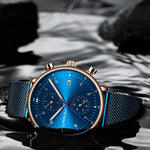 CRRJU Herrenuhr Luxus – Militär, Edelstahl, Datum, Wasserdicht, Quarz - flohmarkt-deutschland.shop