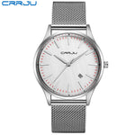 CRRJU Kalander business Mann Uhren Edelstahl Mesh-Armband Runde Mode Sport Quarz Armbanduhren für Männer Relogio Masculino - flohmarkt-deutschland.shop