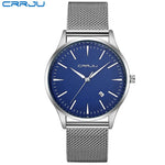 CRRJU Kalander business Mann Uhren Edelstahl Mesh-Armband Runde Mode Sport Quarz Armbanduhren für Männer Relogio Masculino - flohmarkt-deutschland.shop