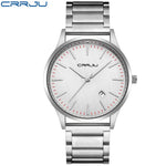 CRRJU Kalander business Mann Uhren Edelstahl Mesh-Armband Runde Mode Sport Quarz Armbanduhren für Männer Relogio Masculino - flohmarkt-deutschland.shop