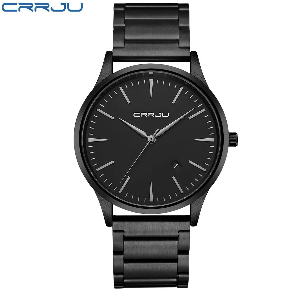 CRRJU Kalander business Mann Uhren Edelstahl Mesh-Armband Runde Mode Sport Quarz Armbanduhren für Männer Relogio Masculino - flohmarkt-deutschland.shop