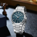 CURREN 8439 Men's Business Quartz Watch Minimalist Grid-Pattern Stainless Steel Strap Wristwatch with Calendar Function - flohmarkt-deutschland.shop