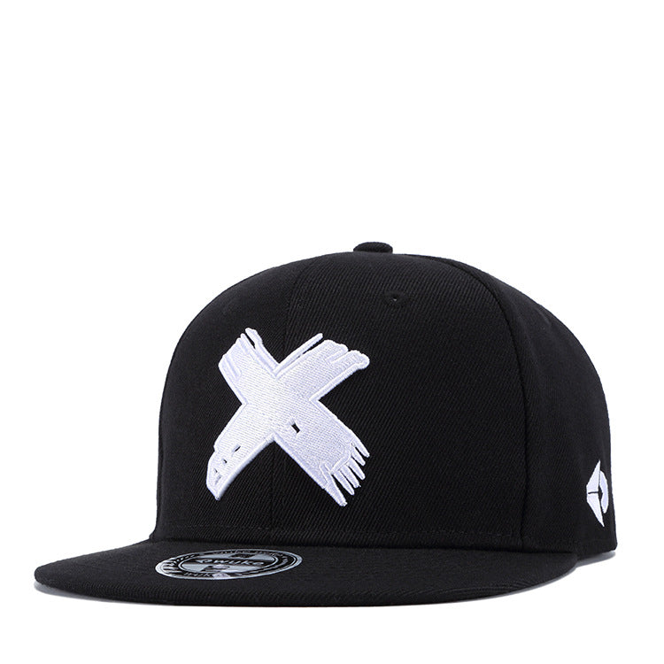 Embroidered Hip-Hop Punk Flat Brim Duck Bill Cap