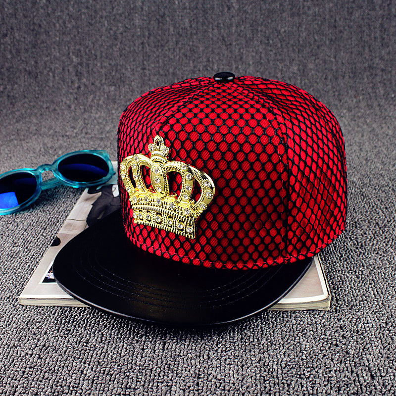Baseball Cap with Crown Metal Logo for Hip Hop Style
