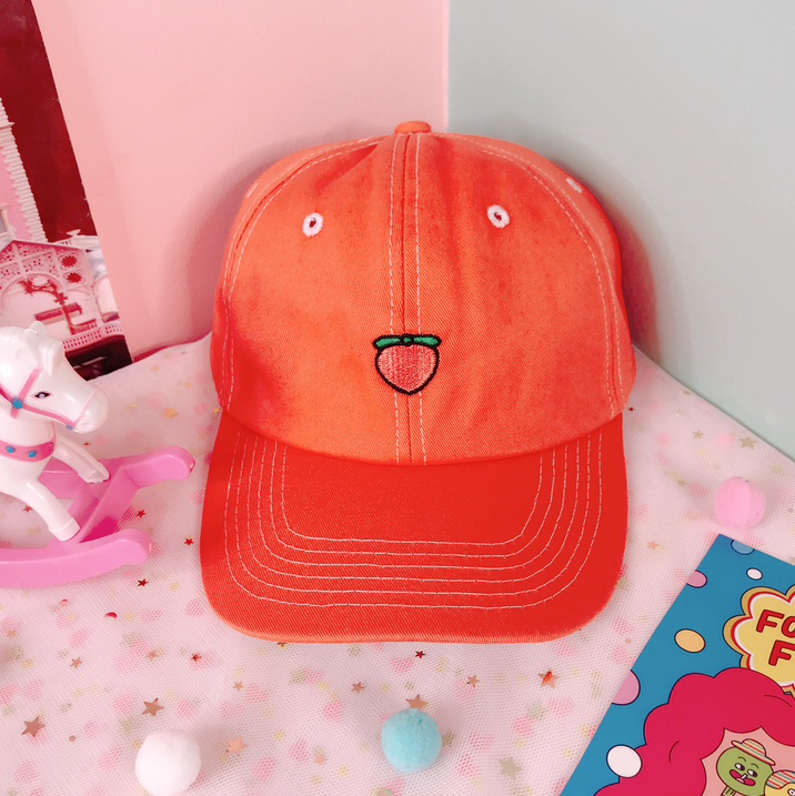 Embroidered Fruit Cap - Japanese and American Style