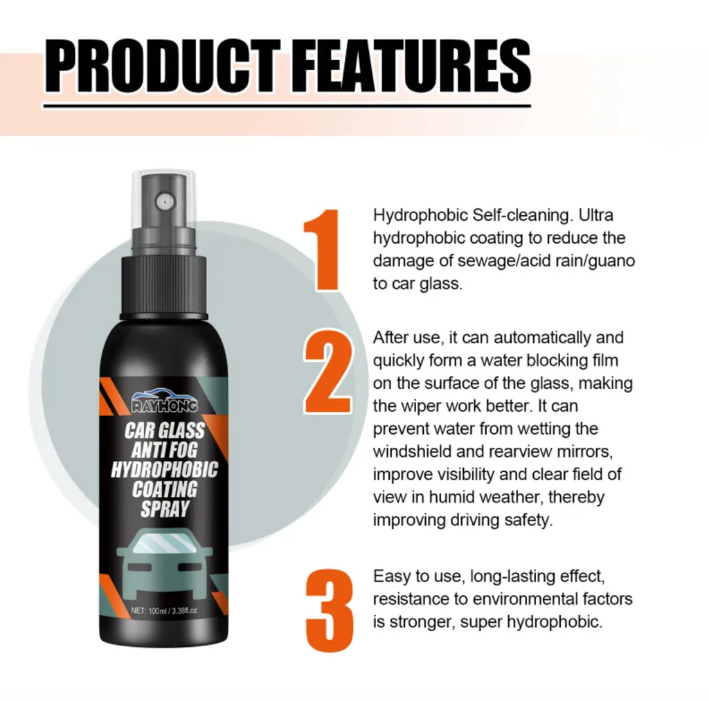 Hydrophober Scheibenreiniger-Spray