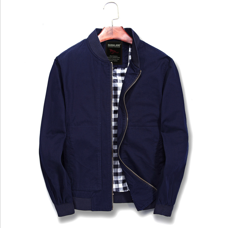 Men's Slim Fit Cotton Casual Baseball Jacket