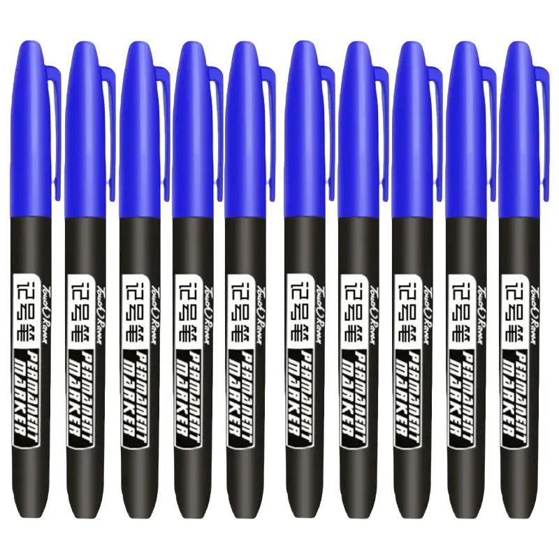 6PCs/Set Permanent Marker Pen Fine Point Waterproof Markers Thin Nib Crude Nib Black Blue Red Ink 1.5mm Fine Color Marker Pens