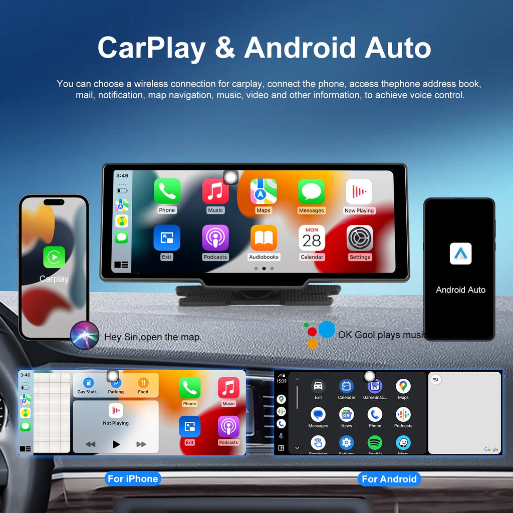 10,26" HD-Autokamera mit Rückfahrkamera & Carplay