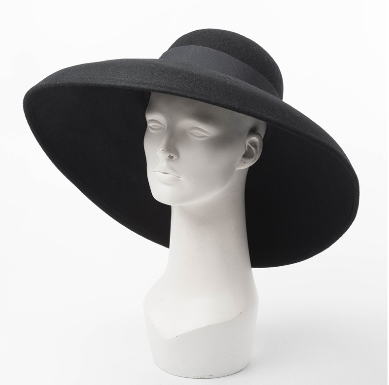 Fashionable Vintage Wide-Brim Wool Felt Hat